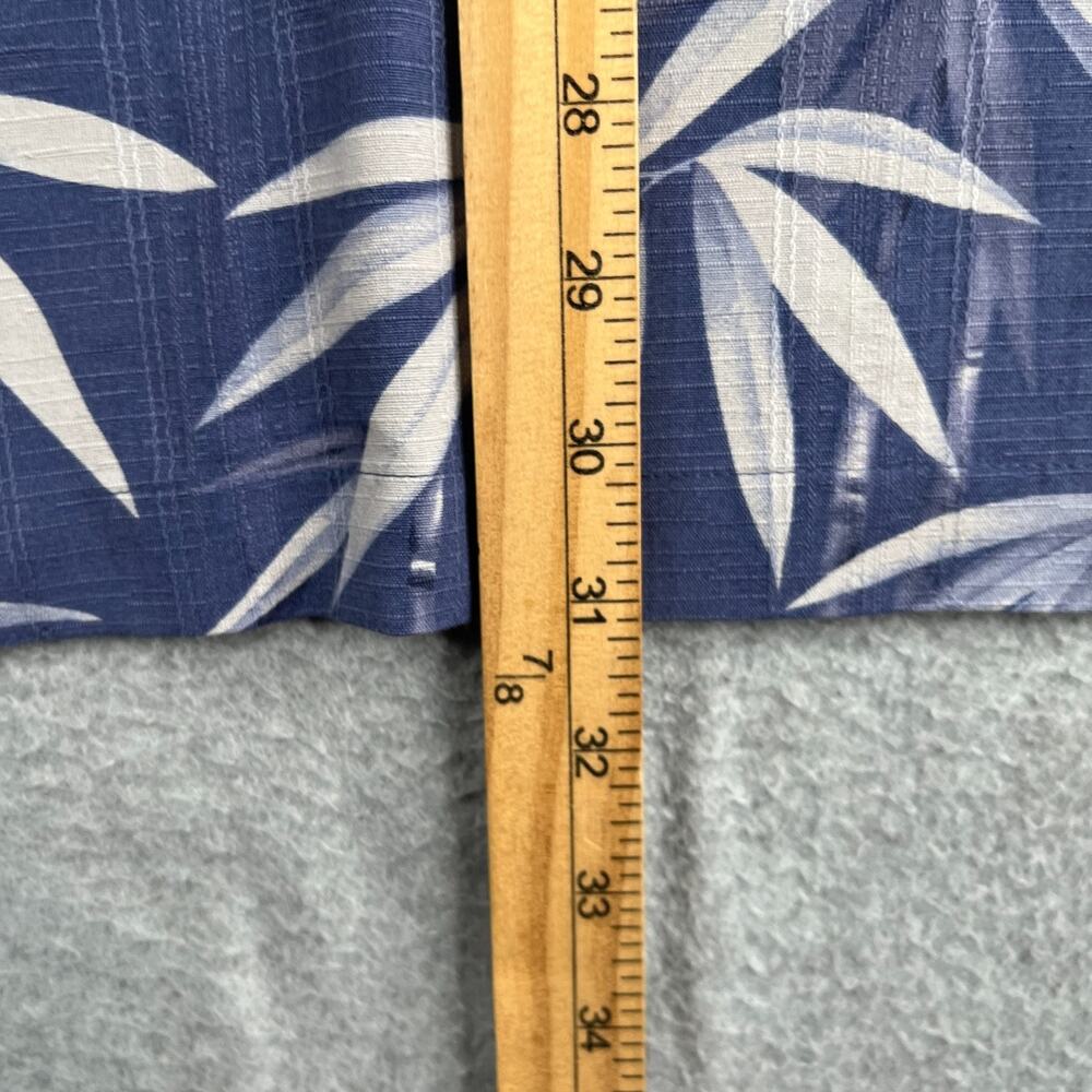 Jamaica Jaxx Hawaiian Print Silk Shirt Deep Blue Button Up Short Sleeve Mens XXL - Picture 9 of 9